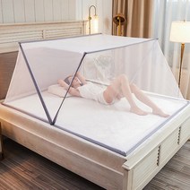 원터치 폴딩 모기장 접이식 텐트 방충망 침대 캐노피 캠핑 거실 사각 초간편 대형 차박 실내 원룸 소형 1초, R99222L(블루/소