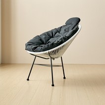 피카소 뉴코드체어 쿠션세트 아카풀코 PP라탄 야외 테라스 카페(의자미포함), 쿠션세트-블랙