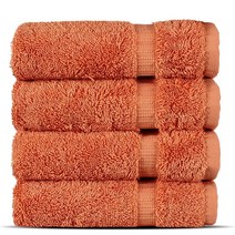 [미국정품매장] 가성비 추천 Chakir Turkish Linens |호텔 및 스파 퀄리티 100% 면 고급 터키산 타월 | 부드럽고 흡수력이 좋습니다(수건 4개 하얀색), Coral_6-Piece Hand Towels