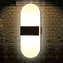 AC85-265V LED 벽 램프 현대 침실 머리맡 거실 인테리어조명, Black round shape, 40x16cm, Cool White(5500-7000K)