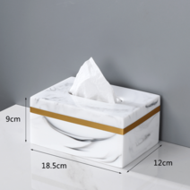 티슈 케이스 거실 심플 테이블 북유럽 모던 냅킨 호텔 대리석 감성 인테리어, 골드 수묵 화이트 티슈 케이스 길이