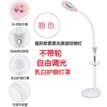 LED 확대경 미용실 네일 뷰티 마사지 샵 눈 보호 속눈썹 시술 장스탠드, 달걀형조광(파우더)트레이 바퀴없음
