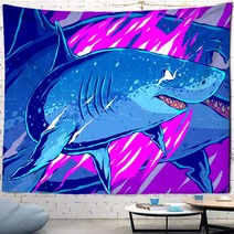 미디어월Mount Fuji Tapestry Fluorescent Wall Cloth Kanagawa Wave Hanging Decorative Home UV Reaction, 02 150x100cm, 05 5
