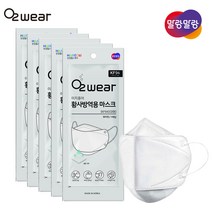 한컴 오투웨어 이지퓨어 KF94 황사마스크 5매(대형) 화이트-개별포장 국내생산, 1개, 5개