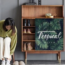 북유럽 부착식미니커튼 무타공 패브릭가리개 미니 반커튼 꽃무늬벨크로커튼 부착식 미니커튼 선반가리개 가림막