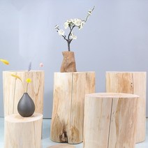 통나무 원통형 의자 스툴 나무 원목 그루터기 받침대 원형 장식, 17.높이 40 / 직경 18-20cm