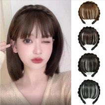 [다e나몰] 앞머리 포인트 가발 헤어뱅 스타일 땋은머리띠