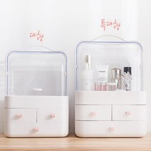 먼지차단화장품정리대 대형화장품정리대 책상위 향수장 향수보관함 초등학생화장대, 화장품보관함(대)화이트