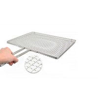 MDF9865 스텐 사각 겹석쇠 구이그릴-소 스텐영업용겹석쇠/숯불갈비구이불판/사각석쇠/초벌구이, 1개