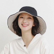 자외선차단모자 햇빛가리개 챙 여성썬캡 여름 여자 양면 UV차단모자, 양면UV차단모자 블루베이지