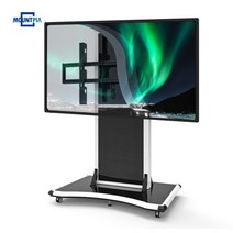 마운트피아 EMS-1W 전자칠판 이동식TV거치대 전동형 높이조절 86-98인치, 블랙, 추가안함, 로고추가