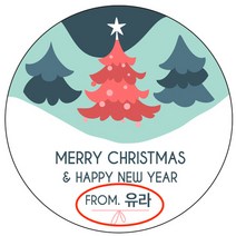 디자인요나 (3+1 당일출고) 크리스마스 새해 성탄절 답례 감사 48mm_20개 주문 제작 광택아트지 스티커, 20개입, 성탄이름만_06