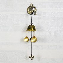 Naricollection 3벨 앤틱 인테리어 메탈 문종 도어벨 풍경 청아한 소리, 코끼리
