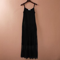빈티지 워싱 뷔스티에 멜빵 끈나시 A라인 플레어 원피스 CL-0165
