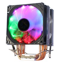 CPU 쿨러 4 히트 파이프 120mm 핀 PWM RGB 인텔 LGA 1150 1151 1155 1200 1366 AMD AM4 냉각 팬 PC 저소음, 03 Colorful LED