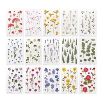 압화 스티커 꽃 어프리 누름꽃 책갈피 만들기 세트, 네잎클로버