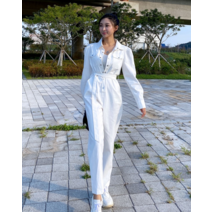 스냅버튼 긴팔 벨트 점프수트 3Color