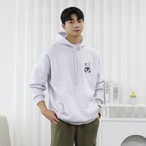 붐스타일 마스크 베어 프린팅 후드티