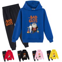 배드 가이즈 The Bad Guys 캐릭터 아동복 후드티+바지 남여공용 복장세트 100-170 9색 옷세트 굿즈 도안D