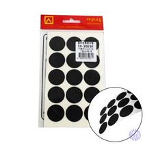 원형스티커 지름25MM 7매 검정색 팬시용품 원스티커 문구도매 사무용스티커