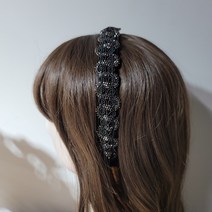 핸드메이드 골드 블랙 로즈 고급 헤어밴드 머리띠