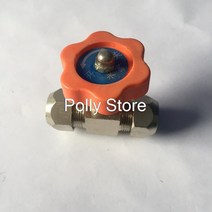 가스 밸브 부속품 부품 1pc 6mm 8mm 10mm 12mm 구멍 직경 오렌지 플라스틱 핸들 금속 고압 내구성 튜브 바늘 유형 글로브 밸브