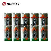 로케트전기 9V 망간 건전지 6F22 FC-1 밧데리, 1개입, 10개