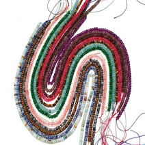 [원석 론델줄] 4mm 옥론델 한줄 비즈공예, 론델줄(그린수정)