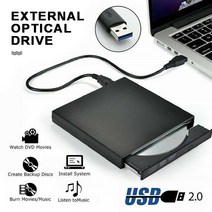 dvd리핑 cd리더기 휴대용dvd플레이어 Pohiks-블랙 고품질 외장 CD 드라이브 1 개 울트라 씬 USB 2.0 DVD R, 한개옵션0