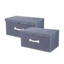 미네뜨 접이식 패브릭 부직포 리빙박스, 대형2P 그레이