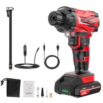 엔진오일석션기 에어펌프 공기주입기 자전거 콤프레샤 12v 휴대용 압축기 150PSI 2000mAh x3 배터리 스마트
