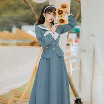 레이스 루즈핏 개화기드레스 경성의복 개화기 원피스 블라우스 레트로 근대의상 20대여성 경성 사진관 가을 빅카라