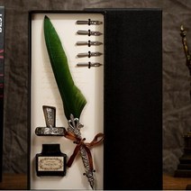 답례품 입문용 캘리그라피 잉크 스테코 니코 펜촉 만년필 딥펜 선물 빈티지 깃털펜, 2-깃펜-네이비