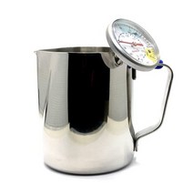 제니스코 뉴라떼아트 밀크저그 온도계형 1000ml 라운드타입, 혼합 색상, 4개