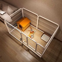 강아지 펜스 케이지 애견 철제 개 훈련 실내 격리, 흰색 140x70x80