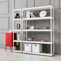 울트라랙 가로120cm x 세로45cm 선반 무볼트 쉬운 설치 조립식선반 진열대 베란다 거실 세탁실 튼튼한 철제 선반, 3단, 화이트