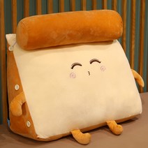 침대 머리 받침대 연삭 쌀 삼각 등받이 소프트백 소파 쿠션 쿠션 쿠션 베개 빅사이즈 허리 보호대, 50X50X25cm 토스트 베개, 미소