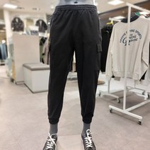 그루브라임플레이 [카이아크만] 봄 가을 남여공용 코튼스판(옥스퍼드) 풀밴딩 루즈 테이퍼드 카고 조거팬츠 FKRSDYZ793P 블랙 뉴코아부천점