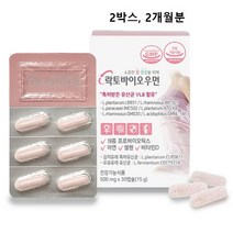 여성 유산균 프로바이오틱스 락토바실러스 살리바리우스 플란타룸 퍼멘텀 애시도필러스 람노서스 복합균주 아연 셀렌 캡슐 정 알약 식약처 식약청 인증 인정 건강기능식품 추천, 2박스, 30캡슐