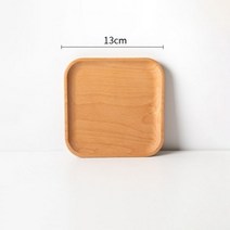 너도밤나무 둥근 타원형 접시 접시 미니 나무 트레이 스낵 과일 플라토 디저트 치즈 컵 매트 식기 음식 코스터 장식, 정사각형 13x13cm