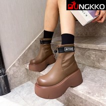 시크덩꼬 소가죽 레터링 패치 스트링 통굽 워커 DK2953