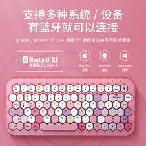 귀여운 핑크 무선 키보드 및 마우스 세트 사무실 편리하고 조용-117390, 단일옵션, 옵션06
