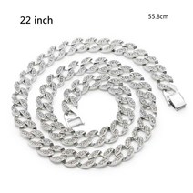 힙합 목걸이 패션 골드 도금 아이스 CZ 마이애미 쿠바 링크 체인 팔찌 쥬얼리 장식 선물 친구 성인