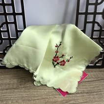 라이팡팡 클래식 실크손수건 파상잠사 손수건 여자자수 손수건 고대 실크파 매화