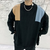 라프시몬스 패치워크 오버사이즈 니트