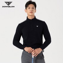 다운블로우_DBFWLB-6202M_FW남자골프웨어반집업티셔츠, 블랙