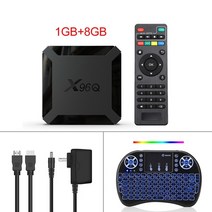 안드로이드티비 Android TV Box x96q tv box android 10 2gb 16gb allwinner h313 quad core 4k 60fps smart, 나는 플러그, 1g8g 백라이트 i8