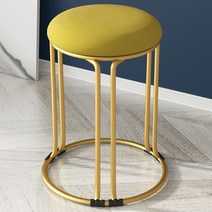 북유럽 화장대 철제 스툴 디자인 예쁜 원형 안방 럭셔리 인테리어 화장 의자 stool 골드, 옐로우 스웨이드 골드다리