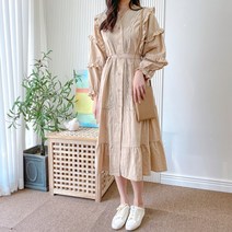 요시아나 [당일발송] 걸리쉬 레이스장식 쁘띠 프릴 원피스