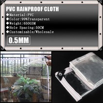 정원 전원 주택 울타리 펜스 PVC 99% 투명 방수 천 야외 타포린 발코니 울타리 애완견 집 커버, 02 Thickness 0.5mm_11 1x6m